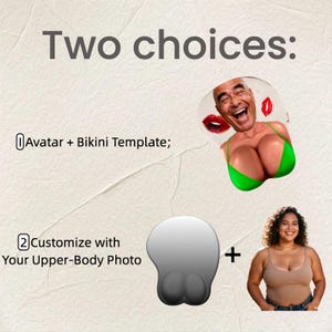 Personalized Valentine's Day Gift Photo Funny 3D Mouse Pad Novelty Gamer Mousepad Wrist Rest, Funny Office Gift Adult Humor Desk Accessory image 5