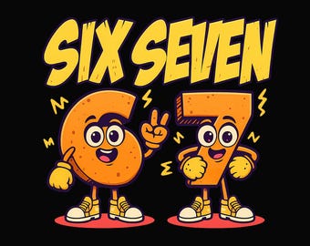 Six Seven-meme, png, ontwerp voor kinderen (digitale download)