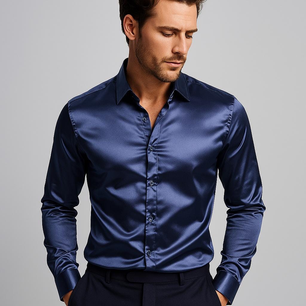 satin blue dress shirt Amazon.com: Milano Moda Satin Classic Dress Shirts with Tie & Hankie SG08- Blue-15-15 1/2-34-35 : Clothing, Shoes & Jewelry
