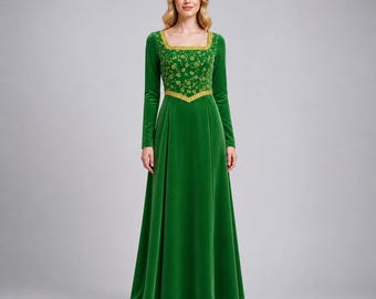 princess aurora green dress Color Changing Inspired Fairy , Romantic Iridescent Ballet Gown, Fantasy Cottagecore Costume, Fairycore Romantic Dress pinterest aurora green dress