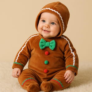 Baby pepparkakskostym | Julsparkdräkt med mössa, Cosplay till högtiderna