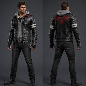 Prototype Alex Mercer Inspired Real Leather Jacket - Handmade Gamer Jacket