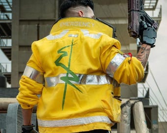 Giacca in pelle Cyberpunk Edgerunners David Martinez con colletto LED personalizzabile