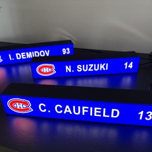 Letrero luminoso personalizado con el nombre de los Montreal Canadiens