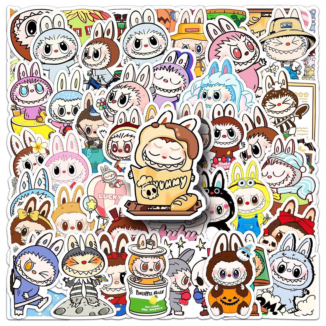 50pcs Lafubu Creepy Cute Bunny Sticker Pack | Gothic Rabbit Vinyl ...