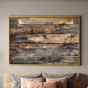 Rustieke muurkunst van teruggewonnen hout, boerderijcanvas