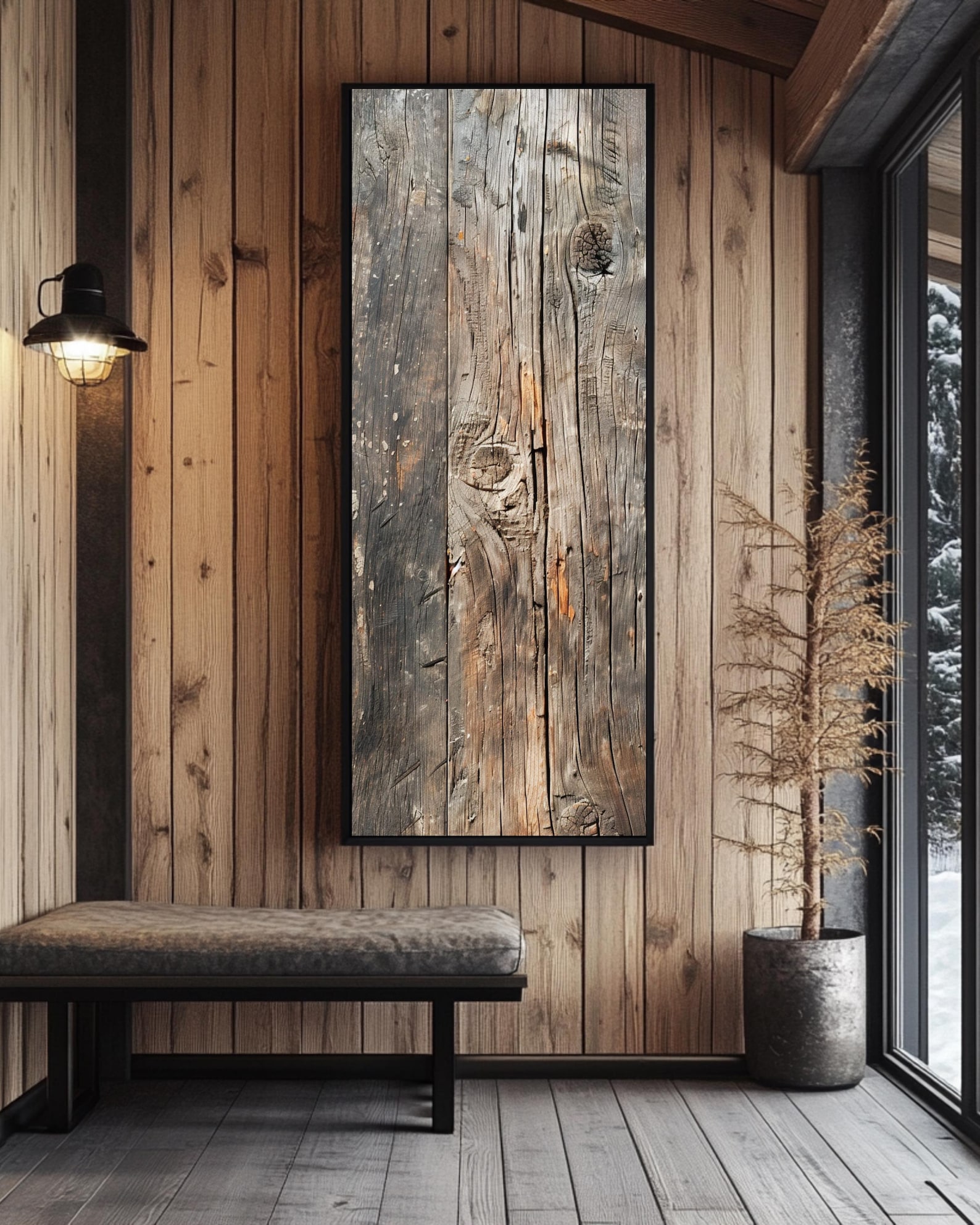 Rustic Reclaimed Wood Canvas | Tall Narrow Farmhouse Wall Art - Etsy