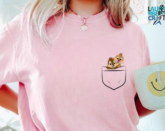 Disney Chip and Dale Pocket Shirt, Chipmunks Shirt, Double Trouble Sweatshirt, Disneyland Shirts, Disney Squirrel Shirt