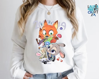 Judy and Nick Zootopia 2 T-Shirt, Disneyland Animal Characters Shirt, Zootopia 2 Fans Gift, Disneytrip Tee