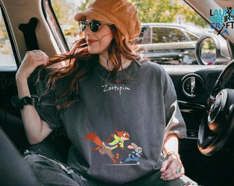 Disney Zootopia Shirt, Zootropolis Judy Hopps Nick Wilde Movie, Zootopia 2 Disney Girl Trip Shirt, Zootopia Police Department, Retro Movie