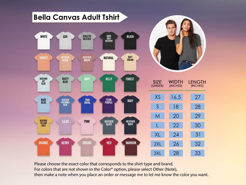 The image is a collage of various adult t-shirt designs, including different colors and styles, along with a photo of two people posing next to the t-shirts.