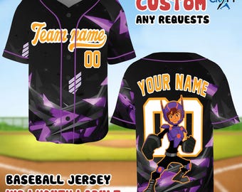 Hiro Hamada Baseball Jersey, Big Hero 6 Disney Shirt, Custom Name Personalized Hero Outfit Gift