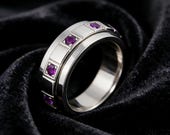 Amethyst Spinner Ring Men — photo 3