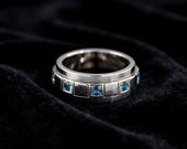 Aguamarine Spinner Ring for Men — photo 5