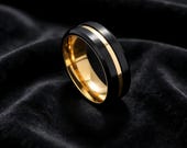 Black Gold Spinner Ring Men — photo 8