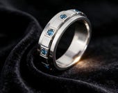 Aguamarine Spinner Ring for Men — photo 4