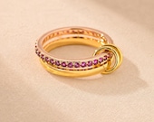 Gold  Interlocking Stackable Ring — photo 1