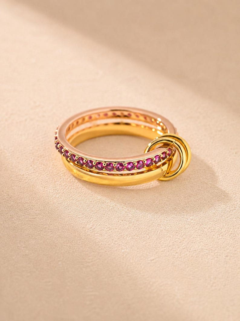 Gold  Interlocking Stackable Ring
