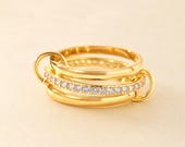 Gold  Interlocking Triple Stackable Ring — photo 5