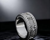 Gold Fidget Ring, CZ Spinner Ring — photo 3