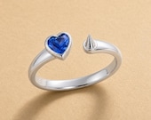 Heart Blue CZ Spike Ring — photo 1