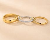 Two-Tone Sterling Silver Interlocking Ring — photo 3