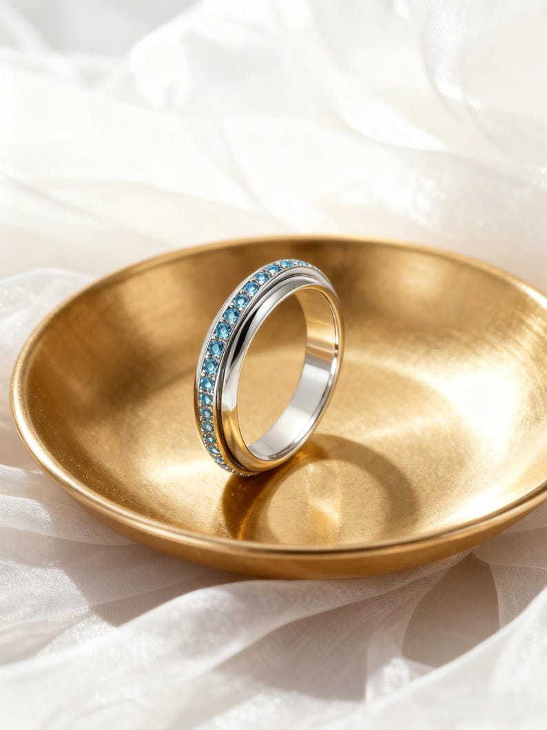 Birthstone Spinner Ring for Women