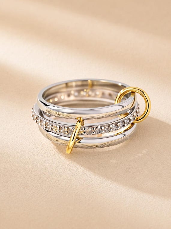 Interlocking Moissanite Ring