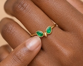 Emerald Spiky Fidget Ring for Women — photo 2
