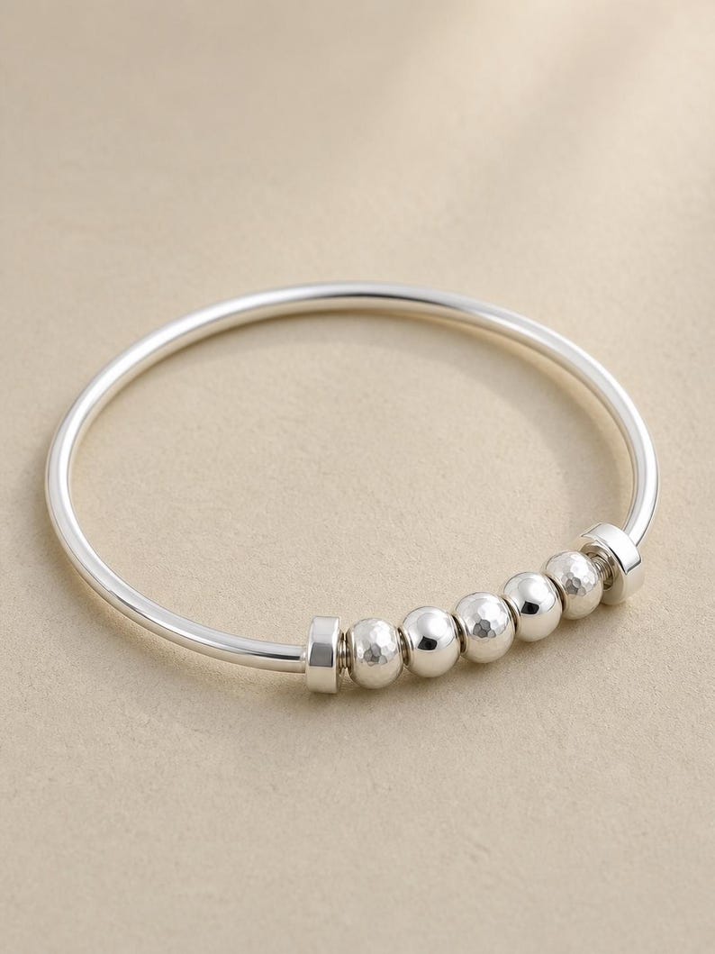Sliding Bead Wiggle Fidget Ring for Women