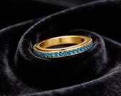 Blue CZ Eternity Spinner Ring — photo 3