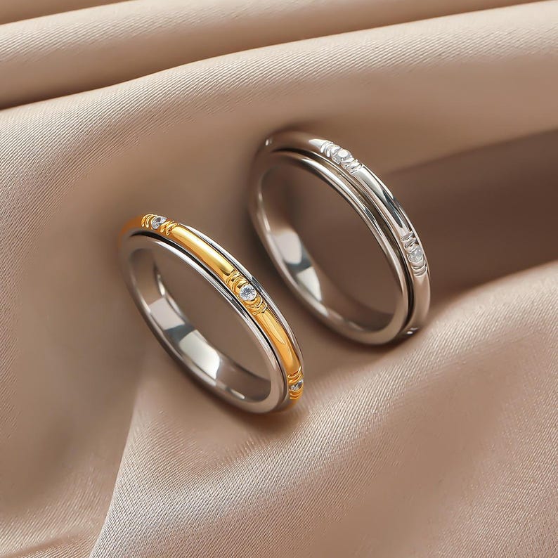 Minimalist Spinner Ring Women
