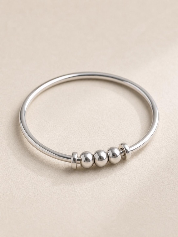 Sliding Bead Wiggle Fidget Ring for Women
