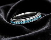 Blue CZ Eternity Spinner Ring — photo 1