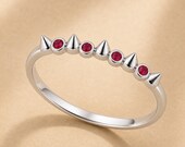 Ruby Red CZ Spike Ring — photo 1