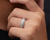 Sterling Silver Spinner Wedding Ring — photo 8