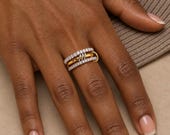 Mixed Tone Sterling Silver Interlocking Ring — photo 3
