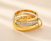 Two-Tone Sterling Silver Interlocking Ring — photo 1