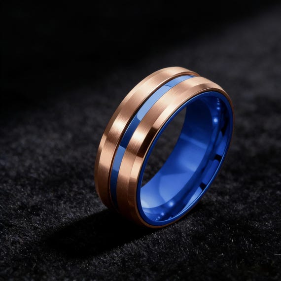 Two Tone Fidget Ring Men
