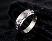 Purple Birthstone Spinner Ring Men — photo 2