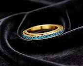 Blue CZ Eternity Spinner Ring — photo 6