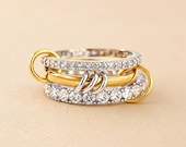 Mixed Tone Sterling Silver Interlocking Ring — photo 5