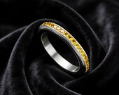 Yellow CZ Eternity Spinner Ring — photo 3