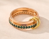 RoseGold 925 Silver Interlocking Stackable Ring — photo 2
