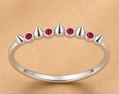 Ruby Red CZ Spike Ring — photo 3