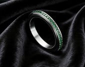 Emerald Spinner Ring Women — photo 4