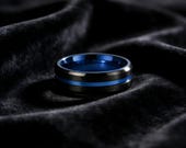 Black Blue Spinner Ring Men — photo 2