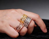 Gold Fidget Ring, CZ Spinner Ring — photo 9