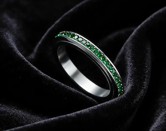 Emerald Spinner Ring Women