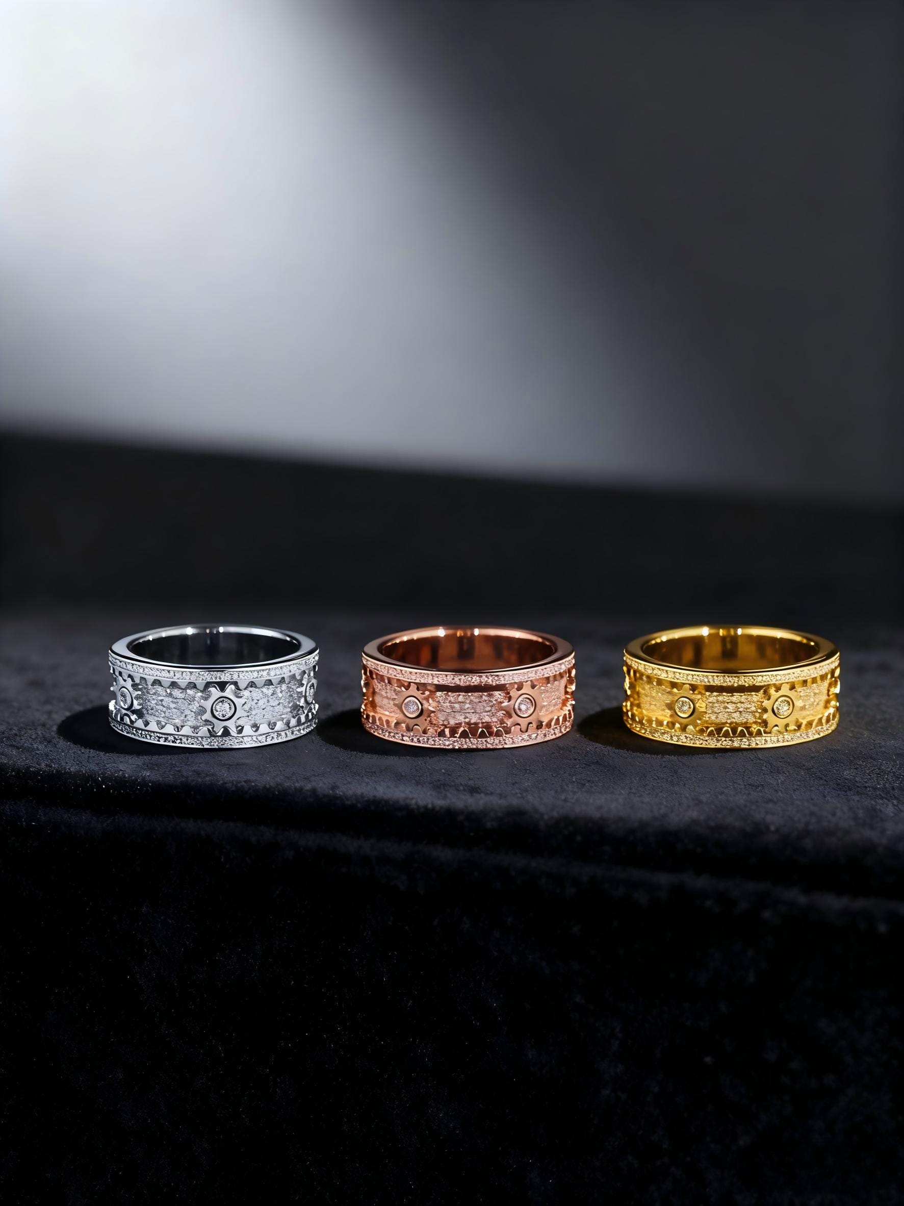 Gold Fidget Ring, CZ Spinner Ring, Demi Fine Jewelry Women, Sparkly ...